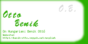 otto benik business card
